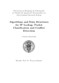 Algorithms and Data Structures for IP Lookup, Packet Classification And