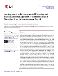 An Approach to Environmental Planning and Sustainable Management of Watersheds and Municipalities in Southeastern Brazil