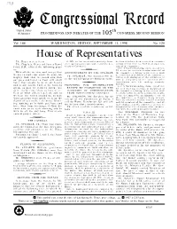 Congressional Record United States Th of America PROCEEDINGS and DEBATES of the 105 CONGRESS, SECOND SESSION