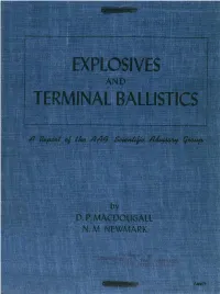 Explosives and Terminal Ballistics