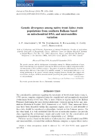 Genetic Divergence Among Native Trout Salmo Trutta Populations from Southern Balkans Based on Mitochondrial DNA and Microsatellite Variation