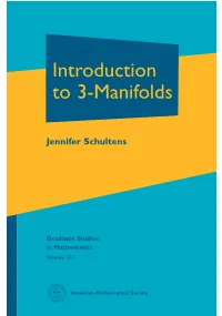 Introduction to 3-Manifolds