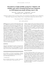 Knockdown of High Mobility Group Box 3 Impairs Cell Viability and Colony Formation but Increases Apoptosis in A549 Human Non‑Small Cell Lung Cancer Cells