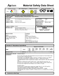 Material Safety Data Sheet