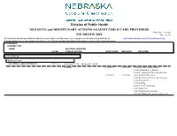 NEGATIVE and DISCIPLINARY ACTIONS AGAINST CHILD CARE