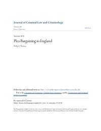 Plea Bargaining in England Philip A