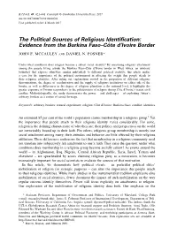 The Political Sources of Religious Identification: Evidence from The