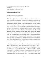 1 Final Draft Prior to Minor Editorial Changes and Type Setting. Published In: Nature Geoscience, V. 5, P. 676-677 (2012) Proble
