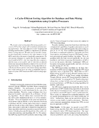 A Cache-Efficient Sorting Algorithm for Database and Data Mining