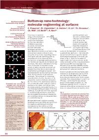 Bottom-Up Nano-Technology: Molecular Engineering at Surfaces