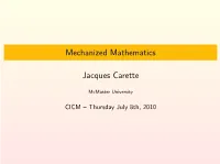 Mechanized Mathematics