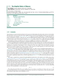 The Adaptive Nature of Memory