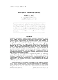 Thue Systems As Rewriting Systems~