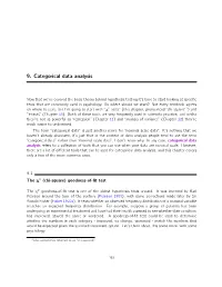 9. Categorical Data Analysis