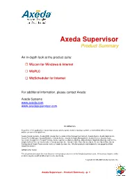 Axeda Supervisor Product Summary