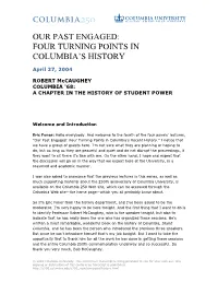 Four Turning Points in Columbia's History