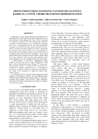 Idiom-Independent Harmonic Pattern Recognition Based on a Novel Chord Transition Representation