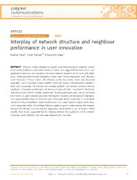 Interplay of Network Structure and Neighbour Performance in User Innovation