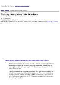 Making Linux More Like Windows