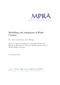 Modelling and Mitigation of Flash Crashes