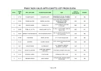 PMAY NON VALID APPLICANT's LIST from SUDA N FORM TYPE of a SR No