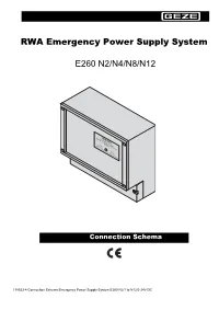 RWA Emergency Power Supply System E260 N2/N4/N8/N12
