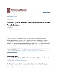 The Effect of Persuasion on Implicit Attitudes Towards Socialism