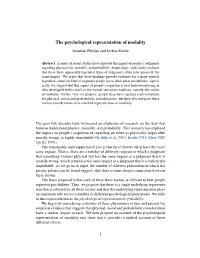 The Psychological Representation of Modality