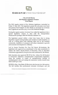 2019 Regular Legislative Session Final Report