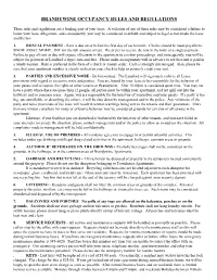 Brandywine Occupancy Rules and Regulations