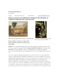 For Immediate Release IDYLLIC SCENES and IMPORTANT