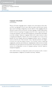 Languages of the World 2Nd Edition Frontmatter More Information