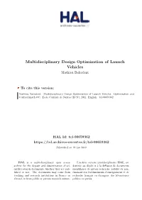 Multidisciplinary Design Optimization of Launch Vehicles Mathieu Balesdent