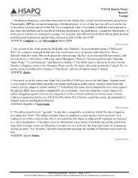NASAT Sample Packet Round #1