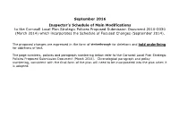 Schedule of Major Modifications