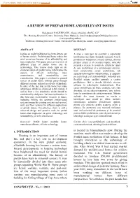 A Review of Prefab Home and Relevant Issues