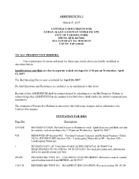 ADDENDUM NO. 1 March 15, 2017 CONTRACT DOCUMENTS FOR