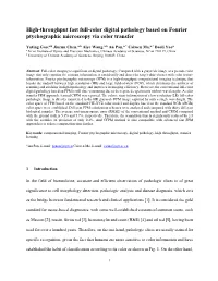 High-Throughput Fast Full-Color Digital Pathology Based on Fourier Ptychographic Microscopy Via Color Transfer
