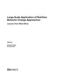Large-Scale Application of Nutrition Behavior Change Approaches
