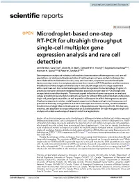 Microdroplet-Based One-Step RT-PCR for Ultrahigh Throughput Single-Cell