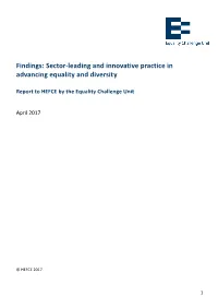 Sector-Leading and Innovative Practice in Advancing Equality and Diversity
