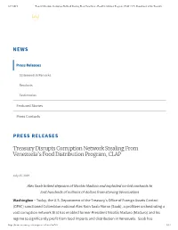 Treasury Disrupts Corruption Network St...CLAP | U.S. Department of The