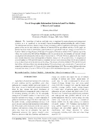Use of Geographic Information System in Land Use Studies: a Micro Level Analysis