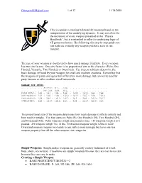 Creating 4E Weapons Weapon Die STEPS Choose a SIZE