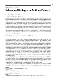 Deleuze and Heidegger on Truth and Science