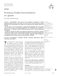 Emerging Inhaled Bronchodilators: an Update