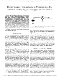 Flicker Noise Formulations in Compact Models Geoffrey J