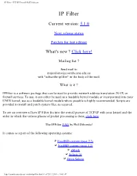 IP Filter - TCP/IP Firewall/NAT Software