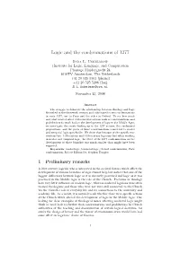 Logic and the Condemnations of 1277