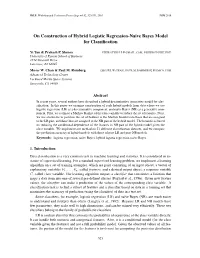 On Construction of Hybrid Logistic Regression-Naıve Bayes Model For